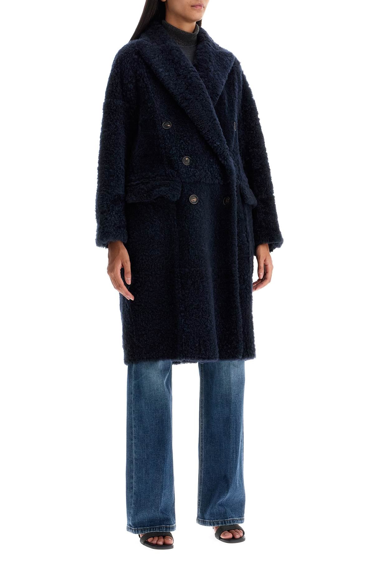 Brunello Cucinelli shearling frosty effect coat