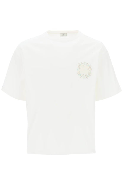 Etro floral pegasus embroidered t-shirt