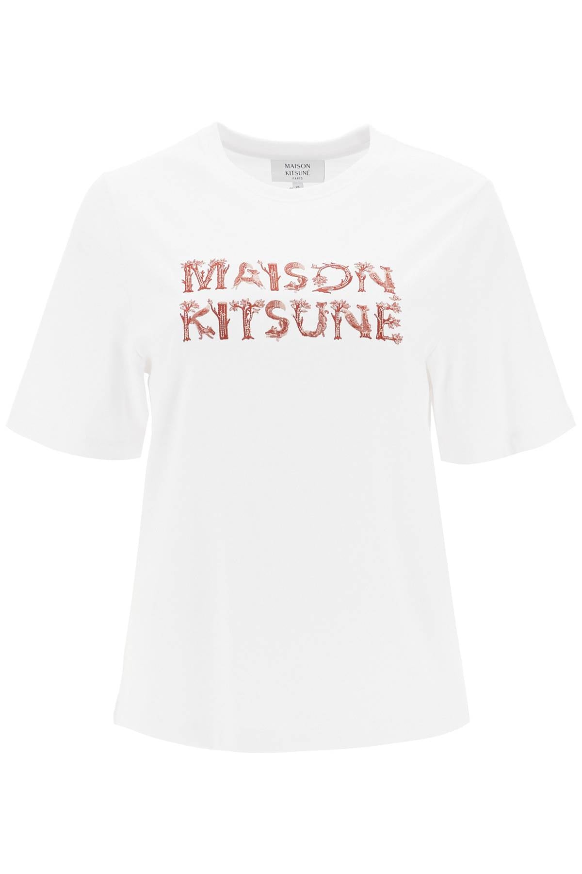 Maison Kitsune woodland alphabet t-shirt