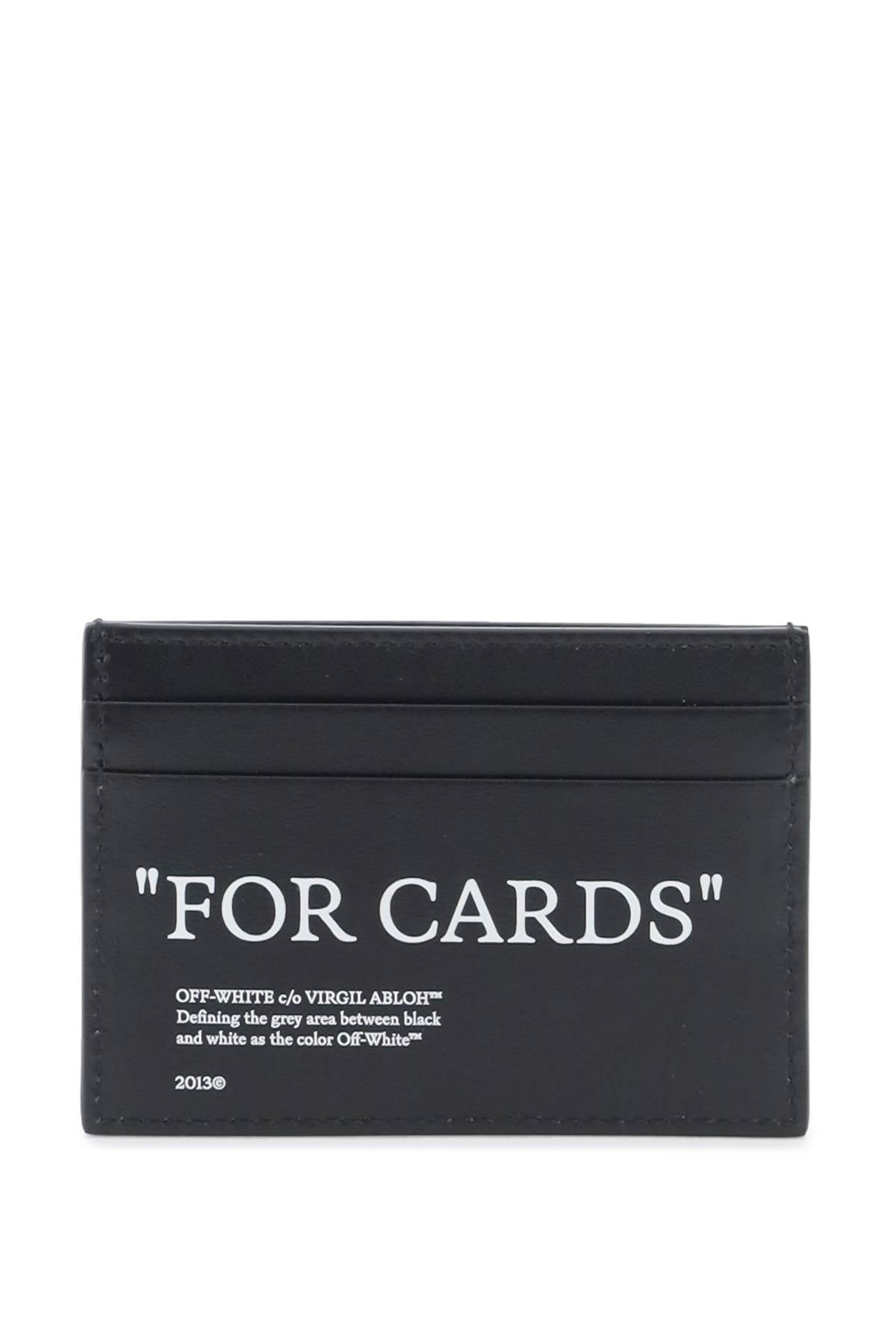 Off-White bookish card holder with lettering