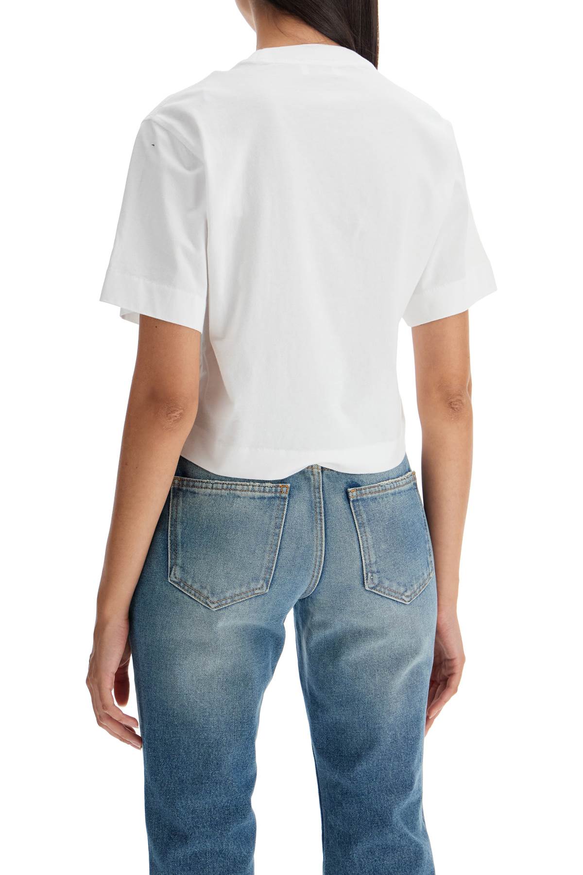 Off-White "arrow embroidered cropped t-shirt"