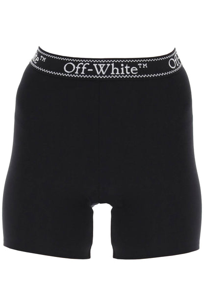 Off-White sporty shorts with branded stripe