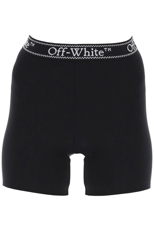 Off-White sporty shorts with branded stripe