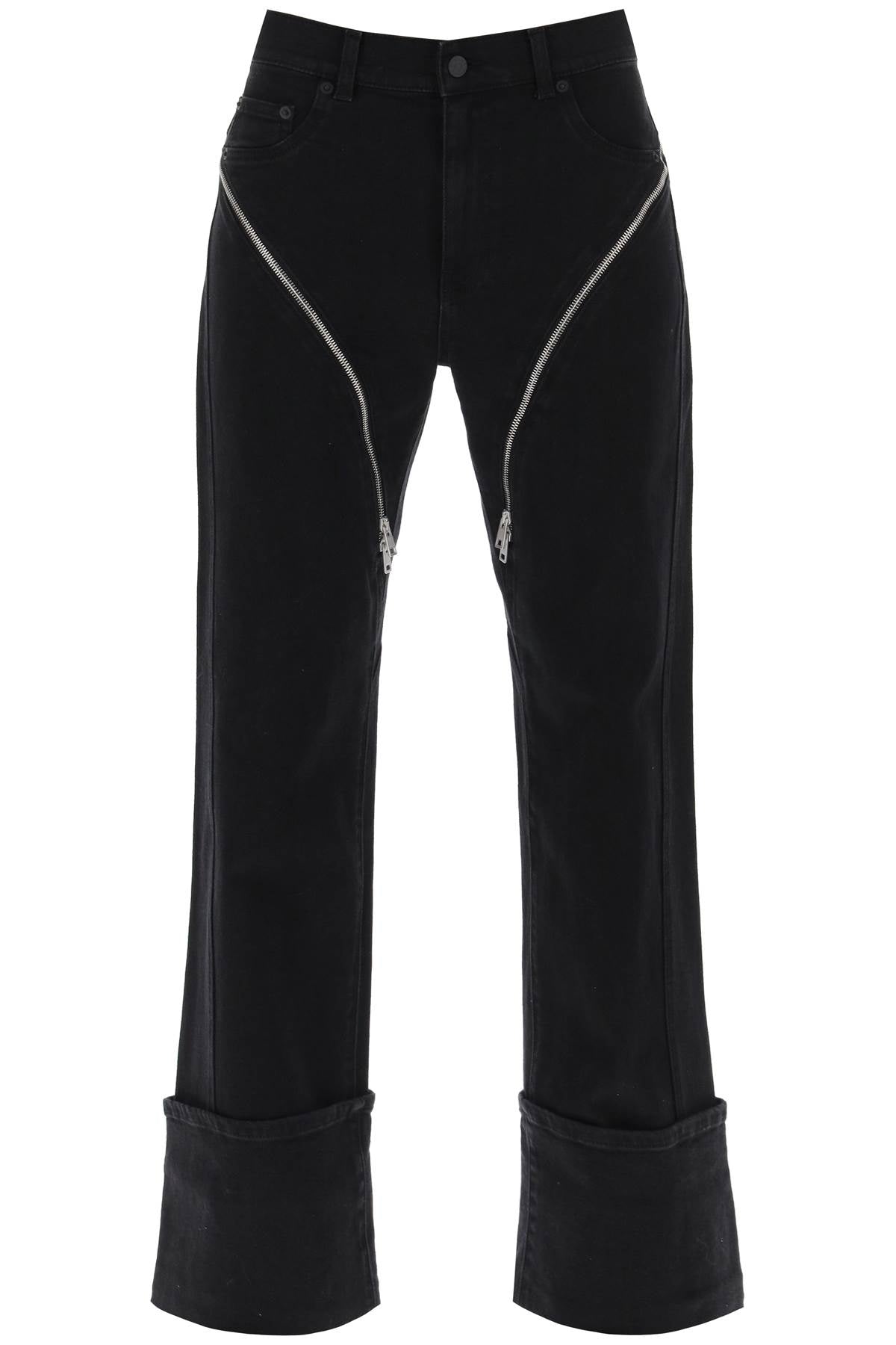 Mugler straight jeans with zippers