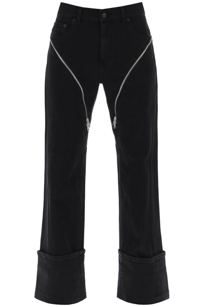 Mugler straight jeans with zippers