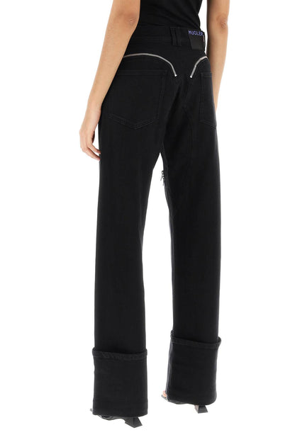 Mugler straight jeans with zippers