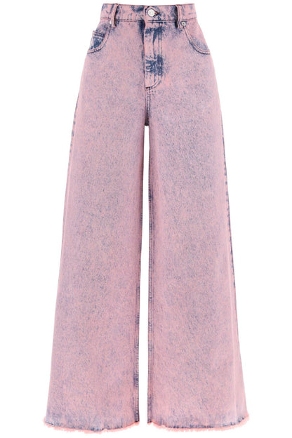 Marni wide leg jeans in overdyed denim