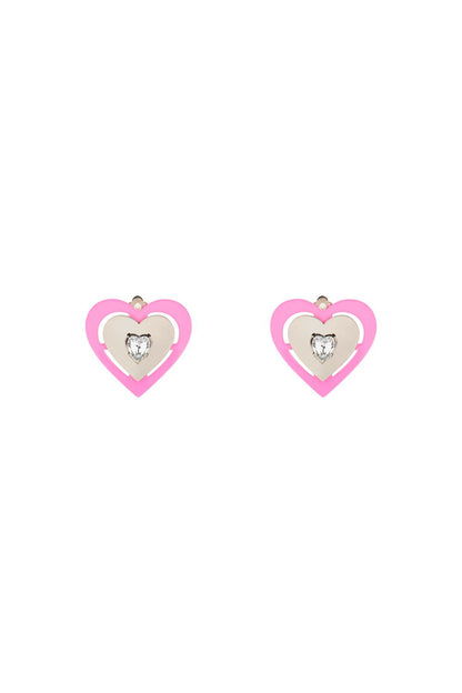 Saf Safu 'pink neon heart' clip-on earrings