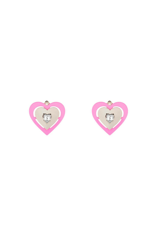 Saf Safu 'pink neon heart' clip-on earrings