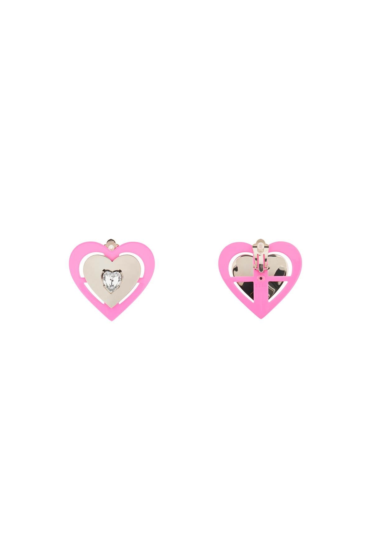 Saf Safu 'pink neon heart' clip-on earrings