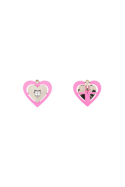 Saf Safu 'pink neon heart' clip-on earrings