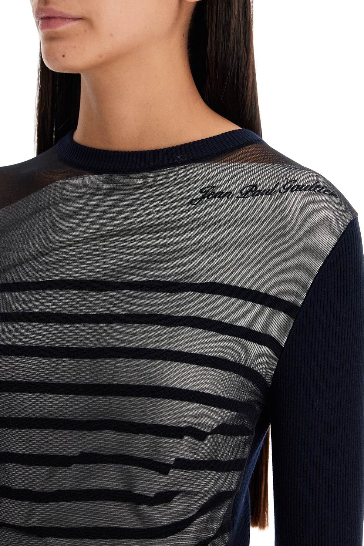 JEAN PAUL GAULTIER "striped mesh sailor shirt