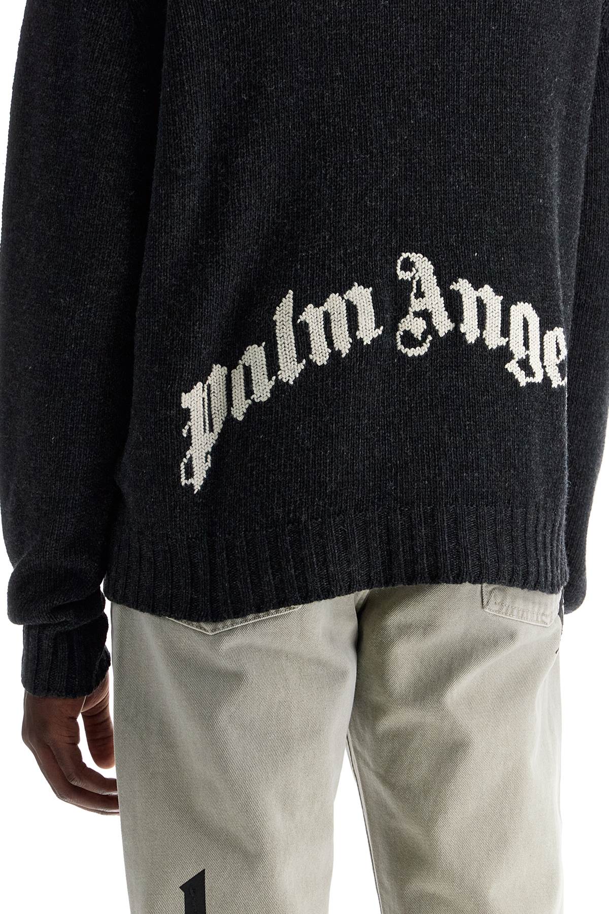 Palm Angels curved logo pullover sweater