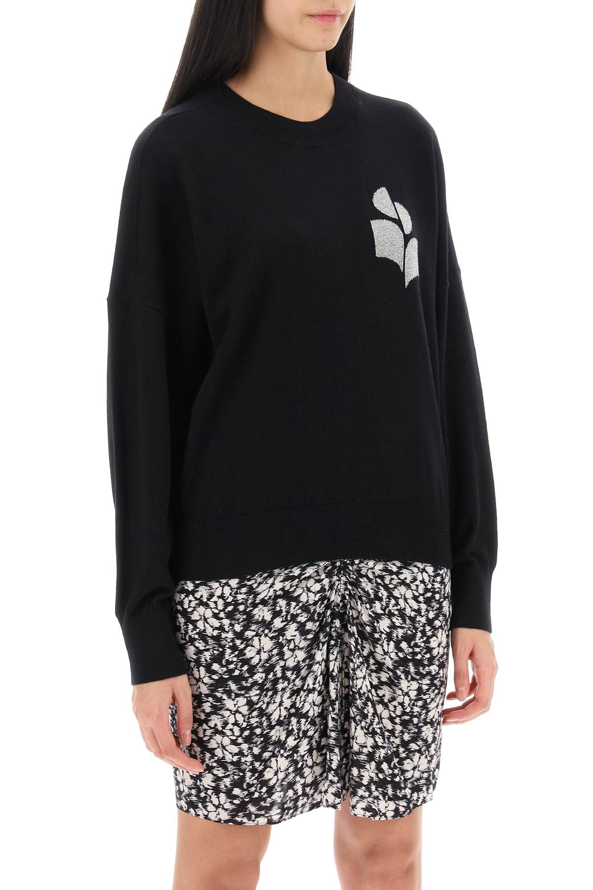 Isabel Marant Etoile marisans sweater with lurex logo intarsia