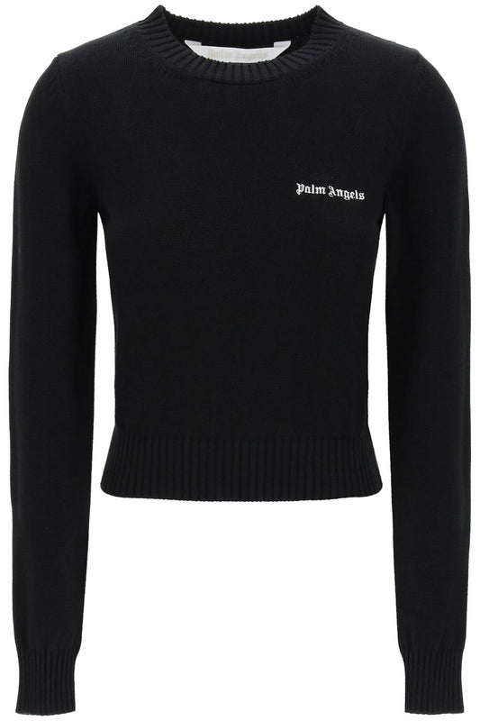 Palm Angels cropped pullover with embroidered logo