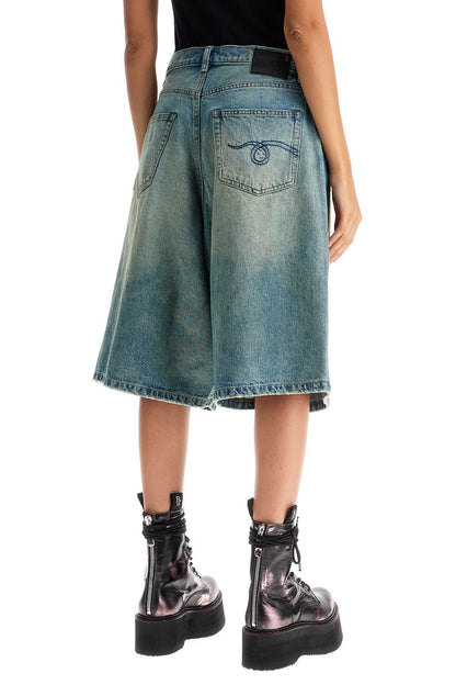 R13 denim baggy bermuda shorts