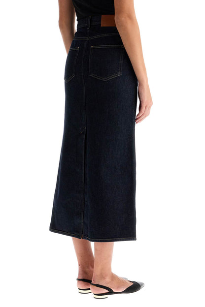 Loulou Studio "organic denim midi skirt rona