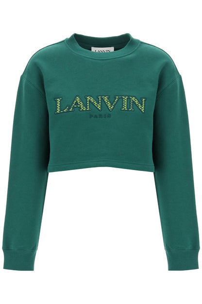 Lanvin cropped sweatshirt with embroidered logo patch