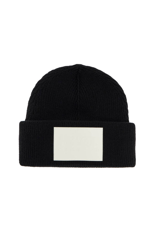 MM6 Maison Margiela "wool beanie hat with large logo patch"