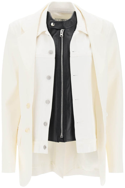 MM6 Maison Margiela trompe l'oeil layered blazer