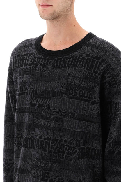 Dsquared2 wool sweater with logo lettering motif