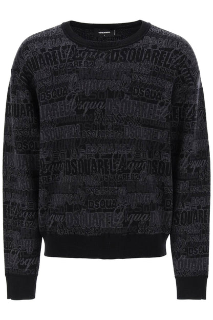 Dsquared2 wool sweater with logo lettering motif