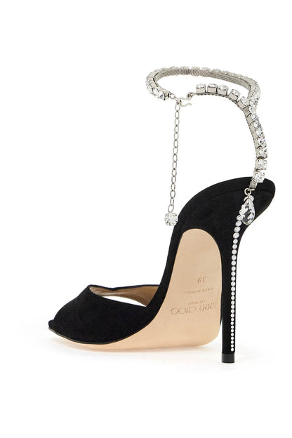 Jimmy Choo saeda 100 suede leather sand