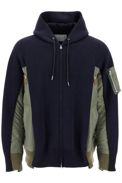 Sacai layered effect sweatshirt style bomber