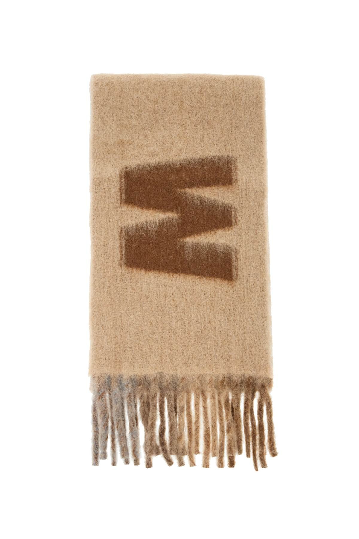 Marni wool and mohair scarf with maxi logo