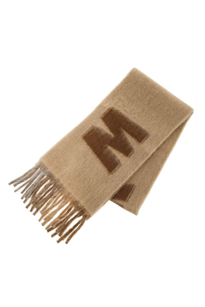 Marni wool and mohair scarf with maxi logo