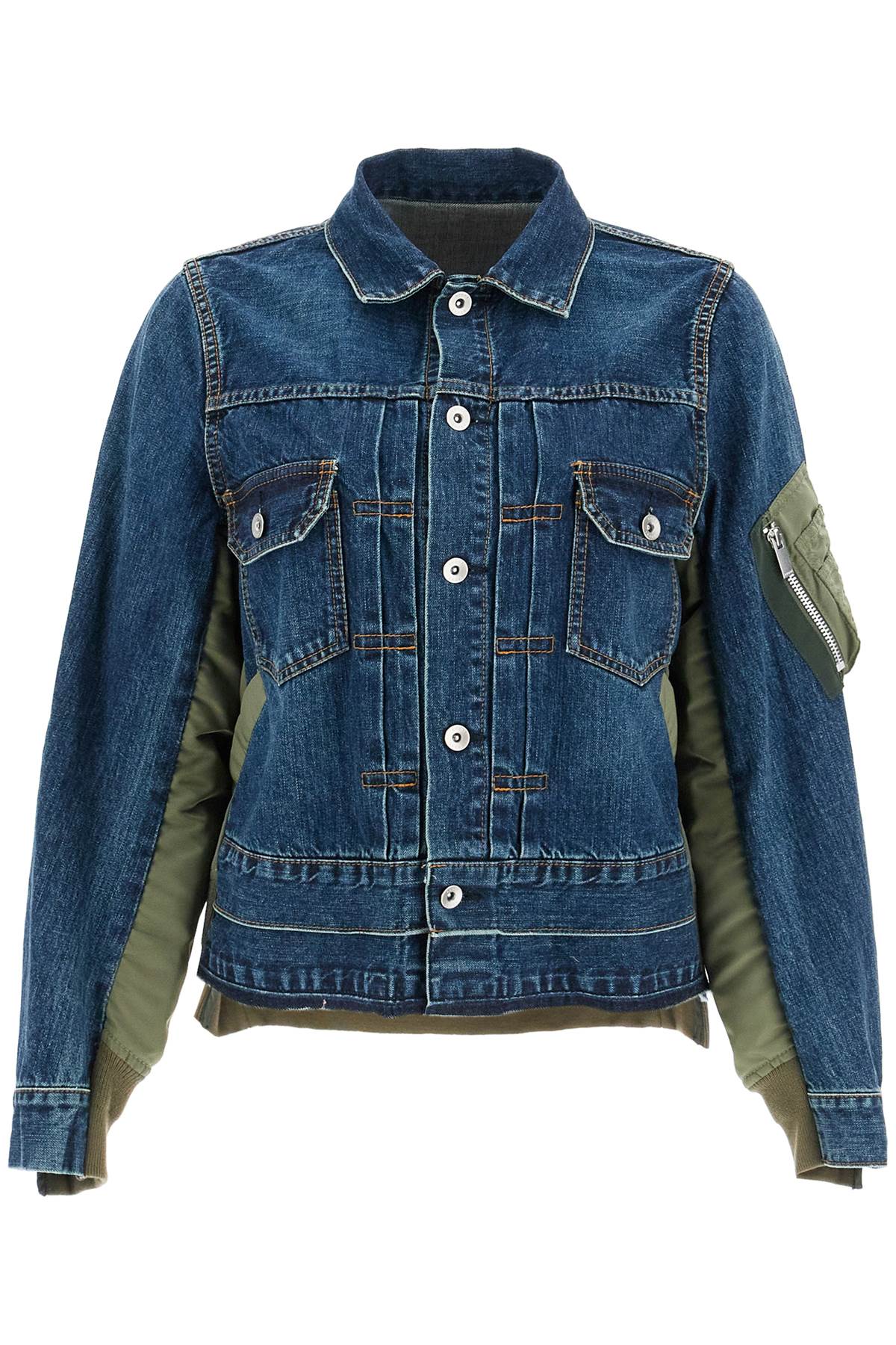 Sacai denim and nylon jacket for men