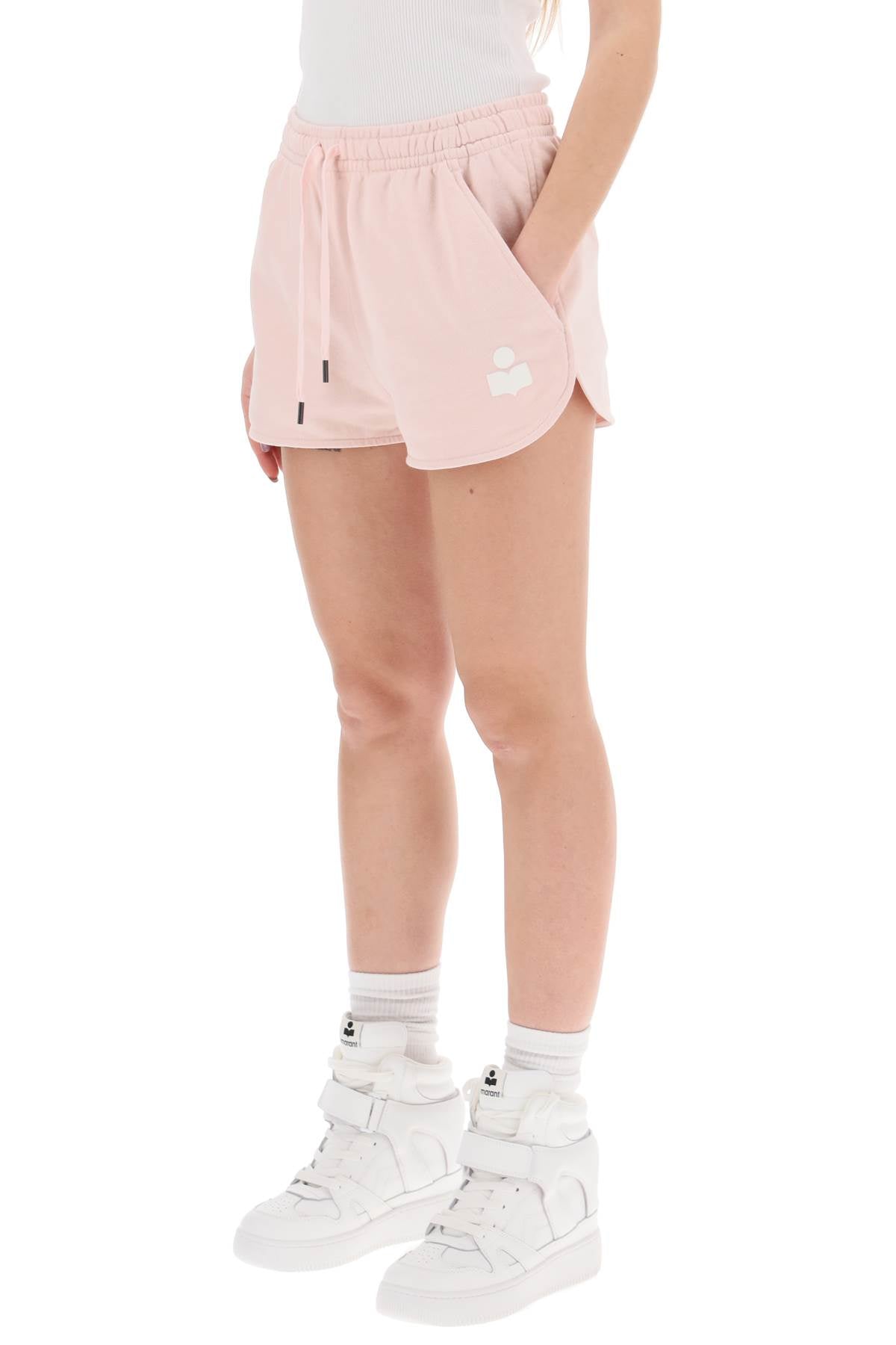 Isabel Marant Etoile mifa sports shorts with flocked logo