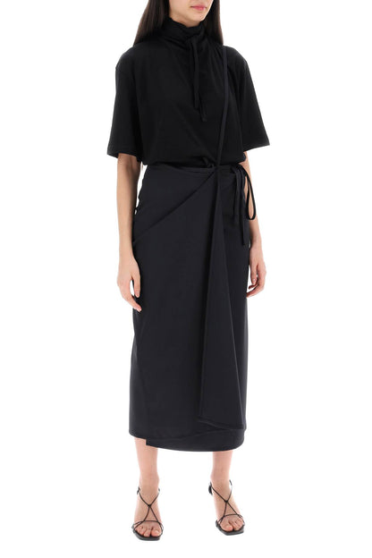 Lemaire wool wrap skirt with pockets