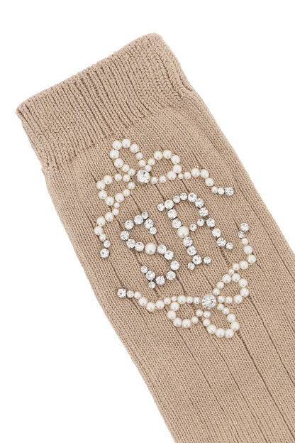 Simone Rocha sr socks with pearls and crystals