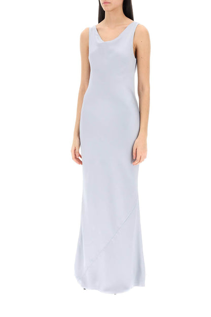 Norma Kamali drape neck satin gown