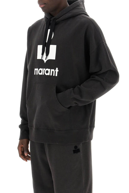 Marant miley flocked logo hoodie