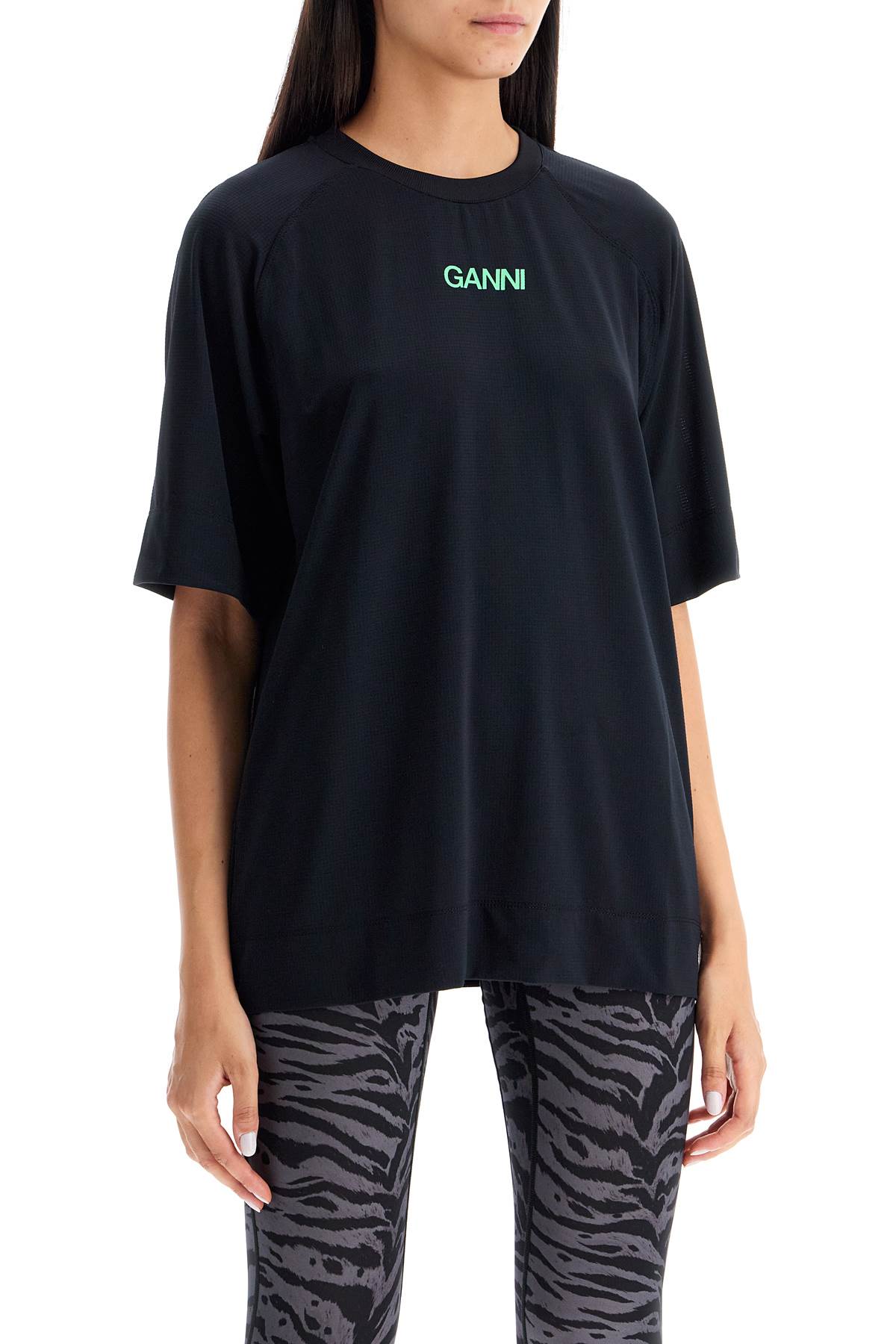 Ganni sporty mesh t-shirt for