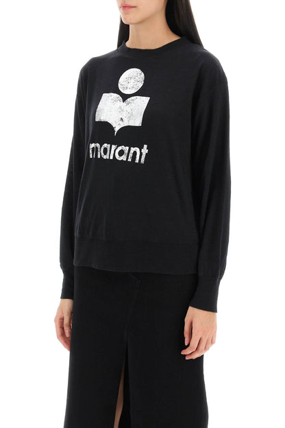 Isabel Marant Etoile klowia t-shirt with metallic logo print