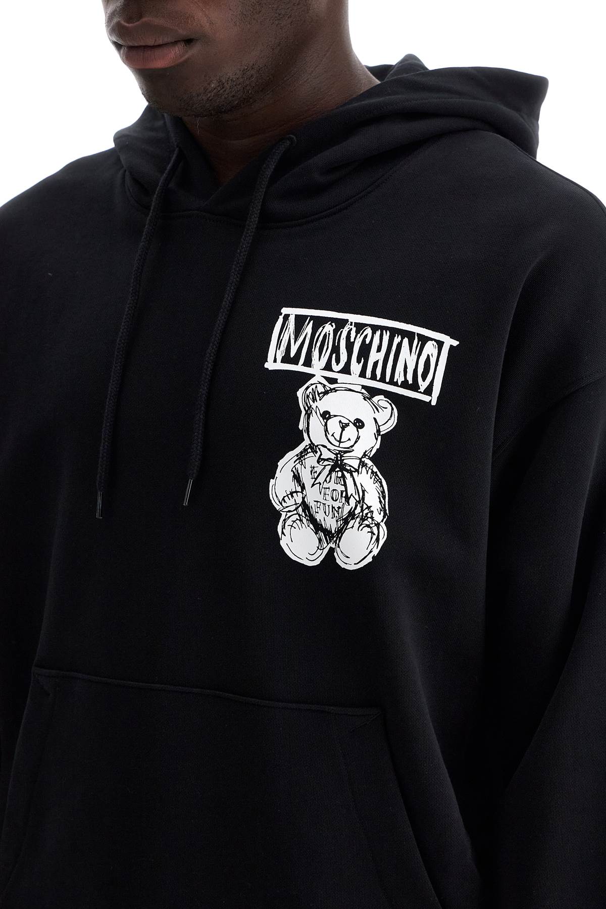 Moschino hooded sweatshirt with drawn