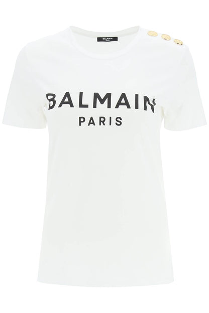 Balmain logo t-shirt with buttons