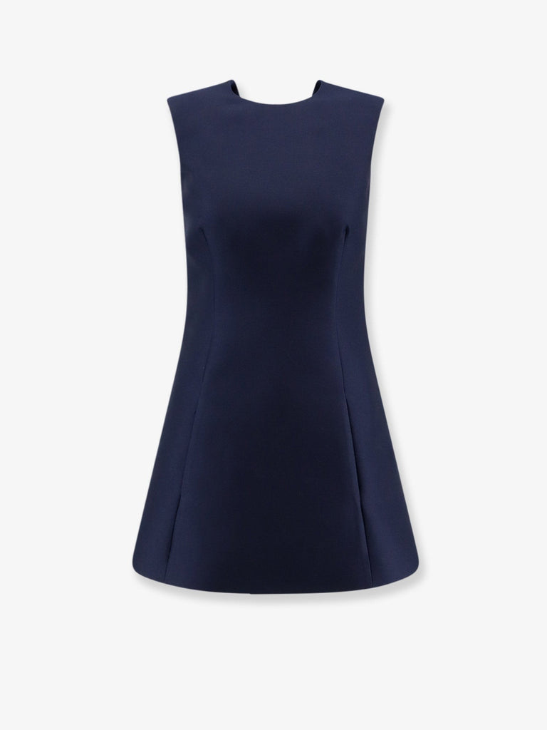 A-line merino wool and silk blend short dress