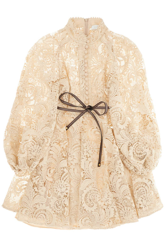 Zimmermann             Waverly Lace Mini Dress   Beige