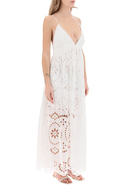 Zimmermann Lexi Maxi Dress In Broderie Anglaise   White