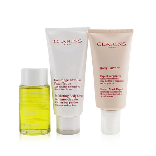 Clarins - A Beautiful Pregnancy Set: Body Partner 175ml+ Exfoliating Body Scrub 200ml+ Body Treatment Oil-Tonic 100ml  --3pcs