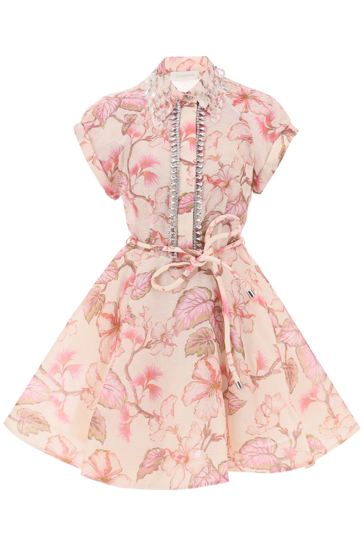 Zimmermann Matchmaker Flip Floral Dress With Appliqués   Pink