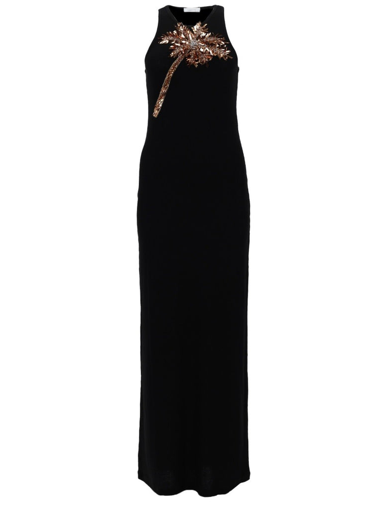 ABITO CON DETTAGLIO PALMA IN PAILLETTES