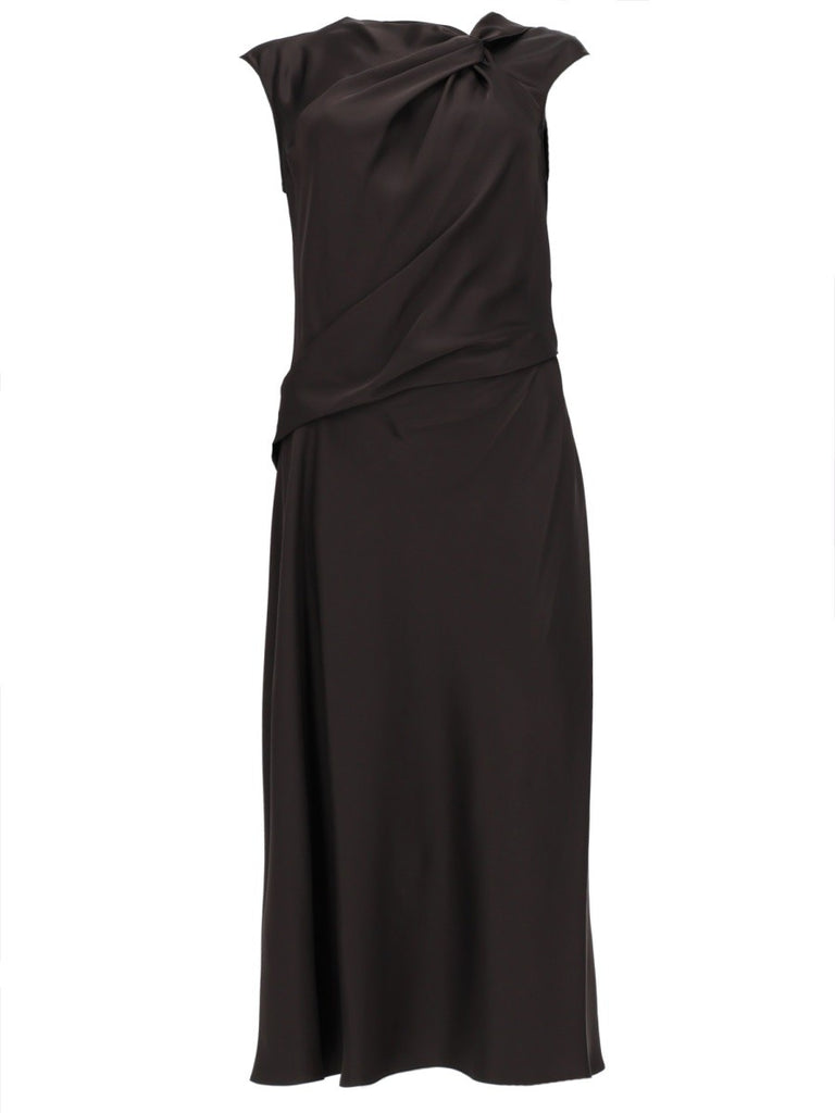 ABITO "TWIST BODICE" IN SATIN