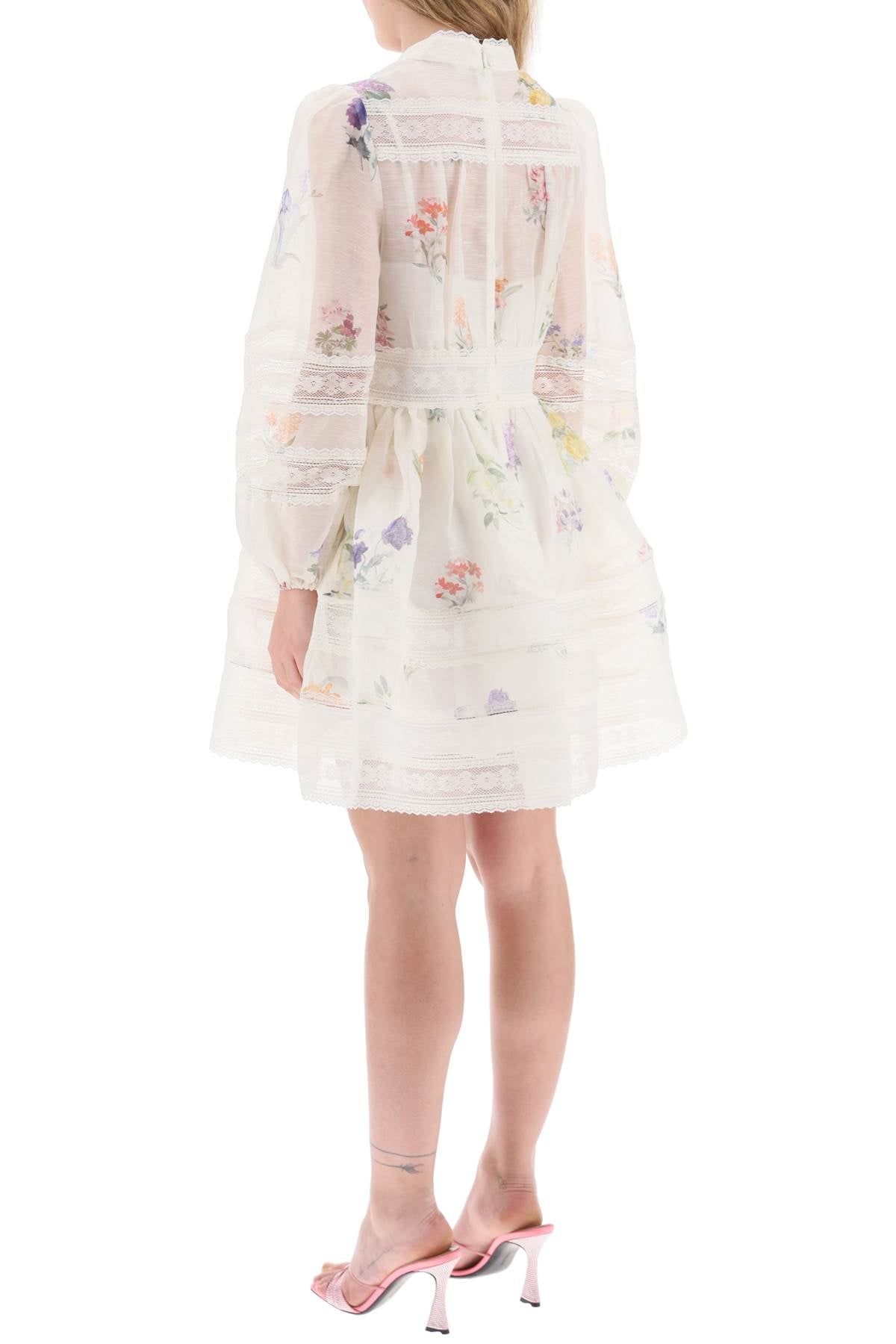 Zimmermann Replace With Double Quotemini Nature Floral Organza Dressreplace With Double Quote   White