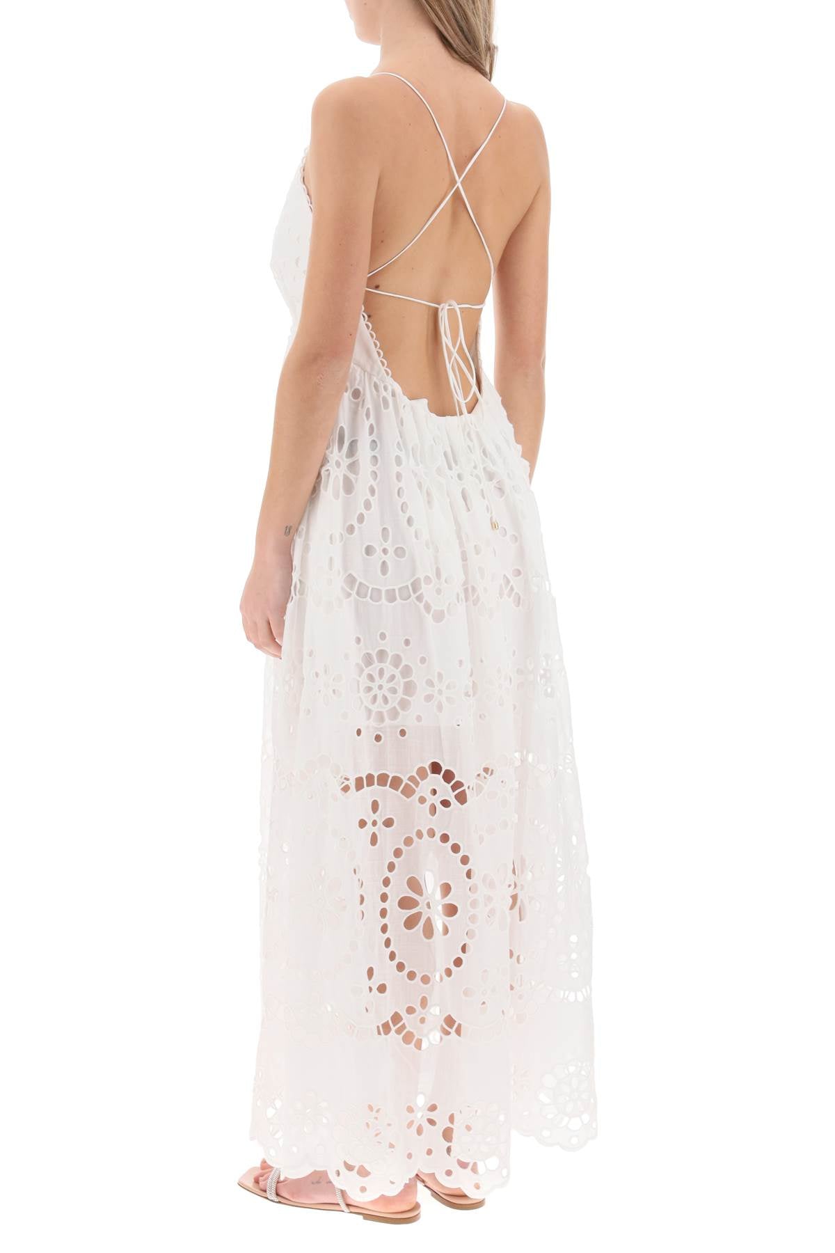 Zimmermann Lexi Maxi Dress In Broderie Anglaise   White