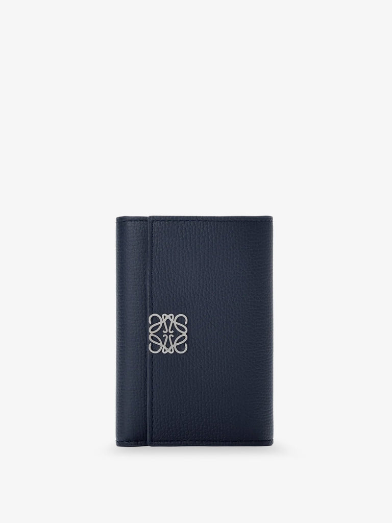 Anagram leather wallet with front logo
